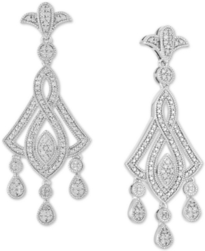 image of Diamond Openwork Chandelier Drop Earrings (1/2 ct. t.w.) in Sterling Silver