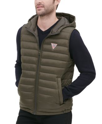 men's hooded puffer coat guess