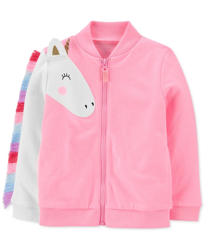 Carter s Toddler Girls Neon Unicorn French Terry Jacket Macy s