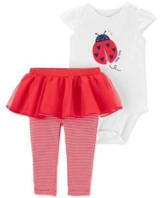 Carter's Baby Girls Ladybug Bodysuit Tutu Leggings Set