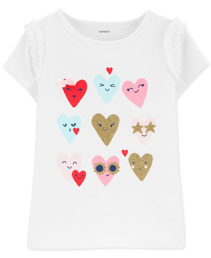 Carter's Toddler Girls Cotton Heart-Print T-Shirt - Macy's