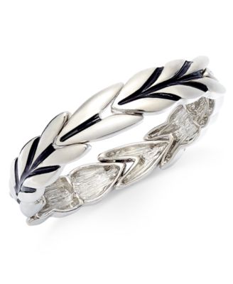 Charter Club - Silver-Tone Leaf Stretch Bracelet