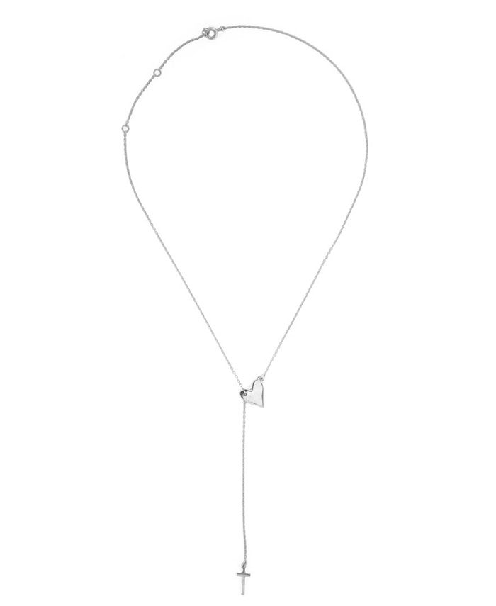 ADORNIA Heart Cross Lariat Necklace - Macy's