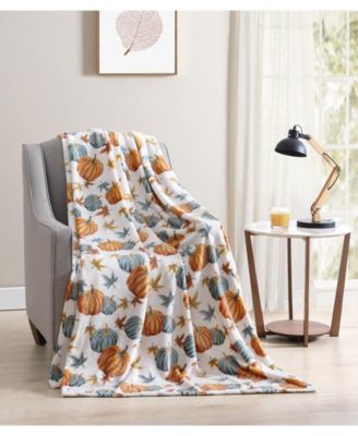MHF Home - Fall Pumpkin Plush Throw Blanket