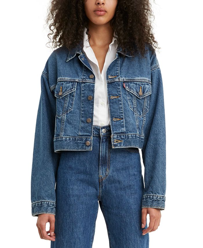 Levi's Women's Cotton Denim Cropped Trucker Jacket - Macy's