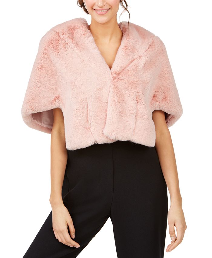 Eliza J Blush FauxFur Jacket Macy's