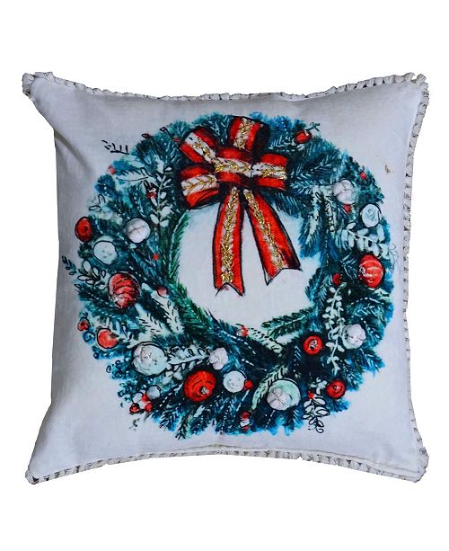 Chicos Home Christmas Wreath Pillow Cover Reviews Bedding