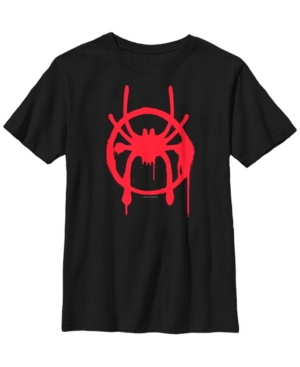 Fifth Sun Marvel Big Boy's Spiderverse Miles Symbol Tag Short Sleeve T-Shirt