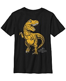 Jurassic World Big Boy's Drawn Orange T-Rex Roar Short Sleeve T-Shirt