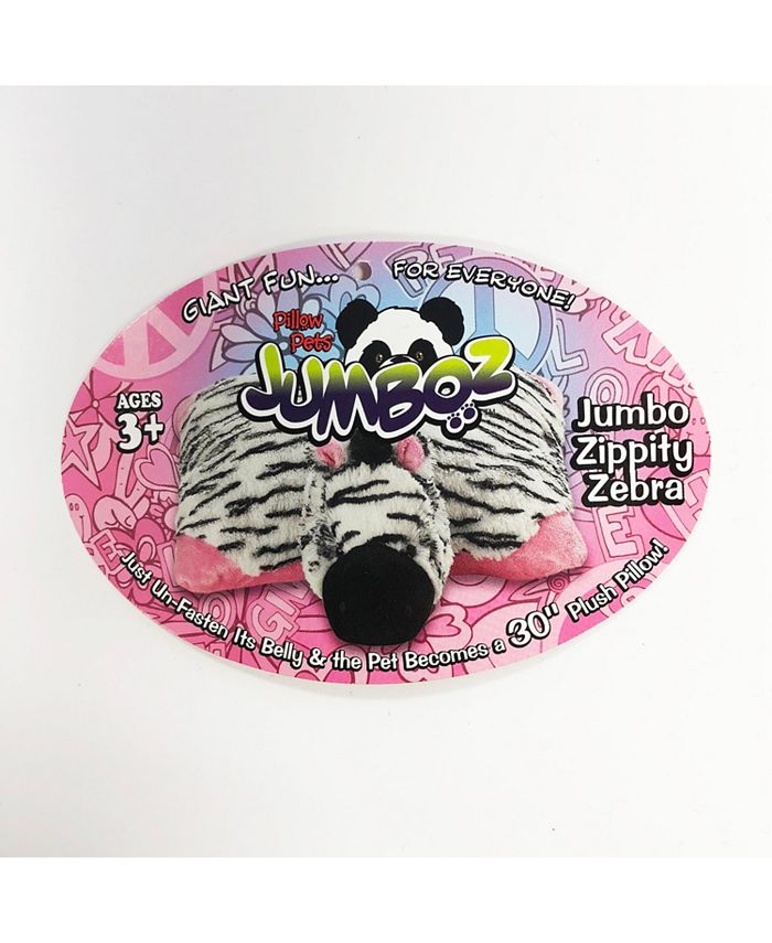 Pillow Pets Signature Zippity Zebra Jumboz Stuffed Animal Plush Toy