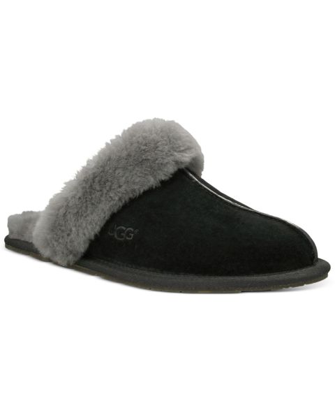 Женские тапочки UGG® Scuffette II Slip On Slippers, цвет: Чёрный / Серый