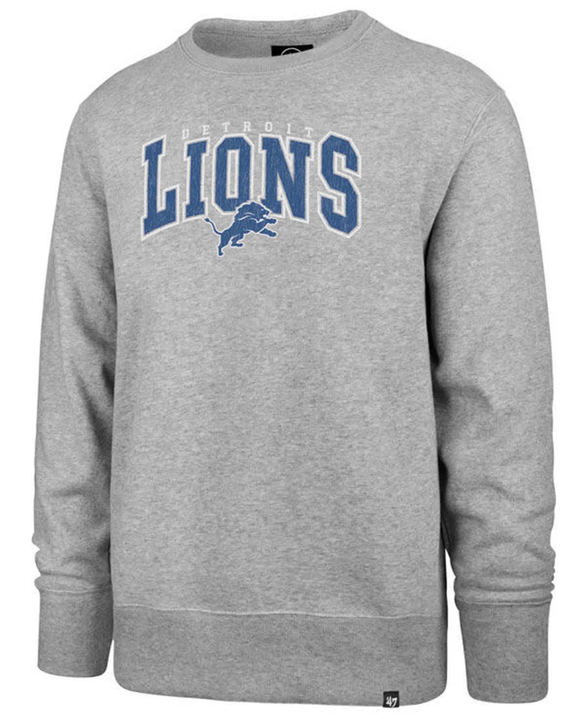 Men's Detroit Lions Varsity Block Headline Crew Sweatshirt - Gray