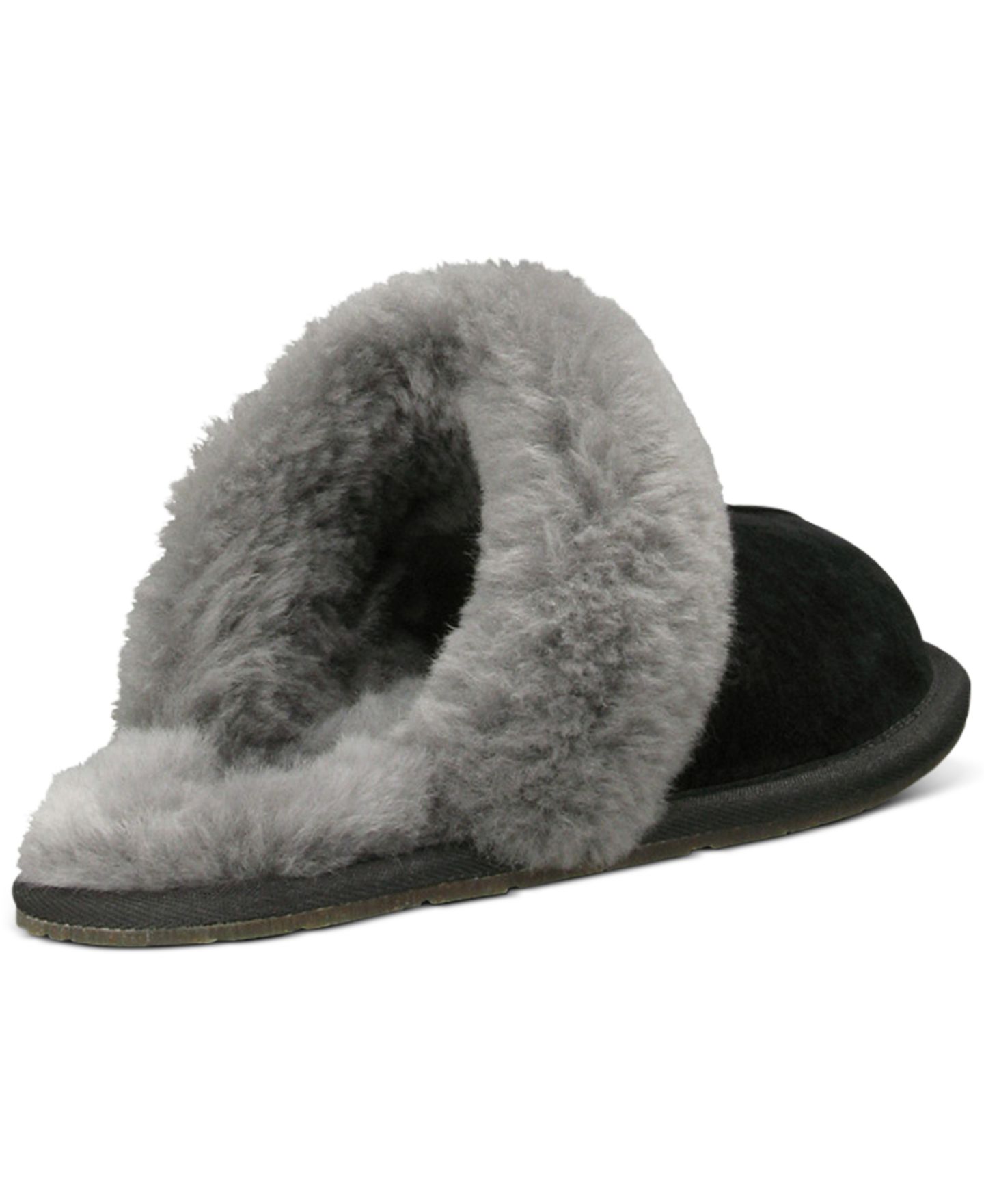 Женские тапочки UGG® Scuffette II Slip On Slippers, цвет: Чёрный / Серый — фото 7