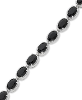 Macy's Black Onyx (22 mm) Bracelet in Sterling Silver