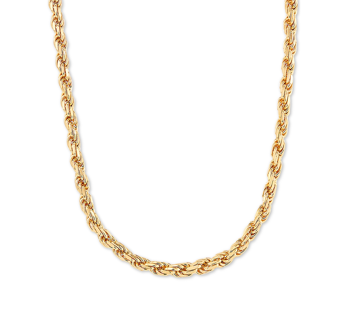Rope Link 22" Chain Necklace in 18k Gold-Plated Sterling Silver - Gold Over Silver
