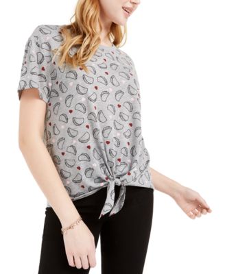 Love Tribe - Juniors' Taco Tie-Front T-Shirt