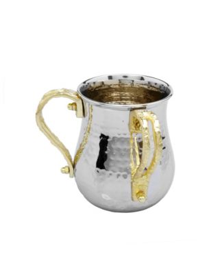 Classic Touch Stainless Steel Wash Cup with Gold-Tone Loop Handles - Macy's