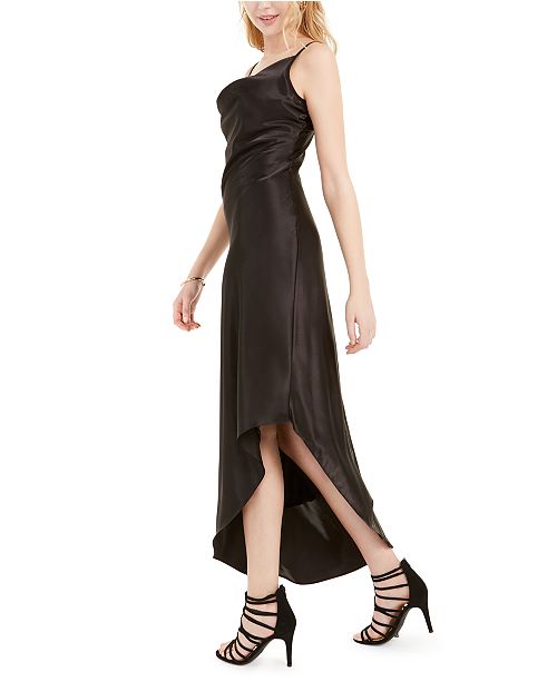 Bebe Asymmetrical Satin Maxi Dress Reviews Dresses Juniors