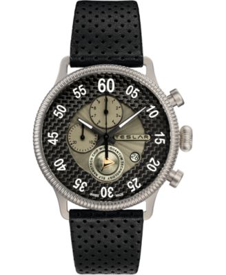 bulova men's 96b158 precisionist leather strap watch