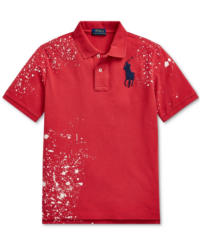 Polo Ralph Lauren Big Boys Distressed Cotton Mesh Polo Shirt - Macy's