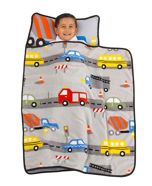 Everything Kids Construction Nap Mat With Pillow And Blanket