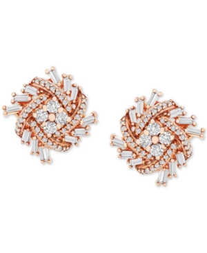 image of Diamond Pinwheel Cluster Stud Earrings (1/2 ct. t.w.) in 10k Rose Gold