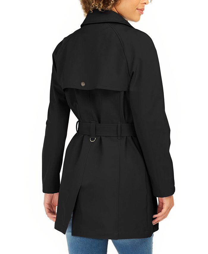 Calvin Klein Asymmetrical Belted Hooded Raincoat & Reviews Coats