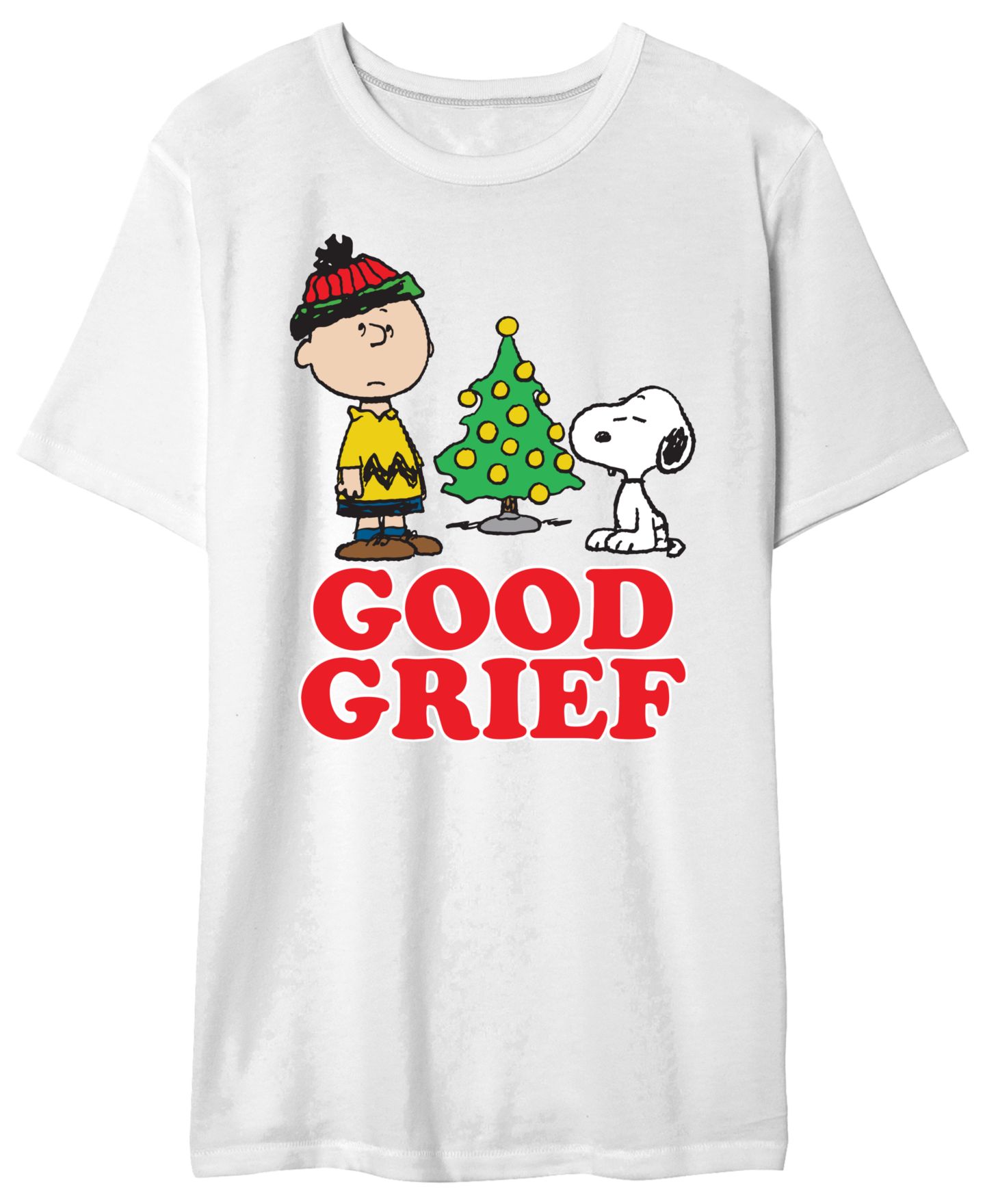 Мужская футболка AIRWAVES Charlie Brown Good Greif Holiday Graphic, цвет: Holiday Good Greif Mens Graphic T-Shirt — фото 1