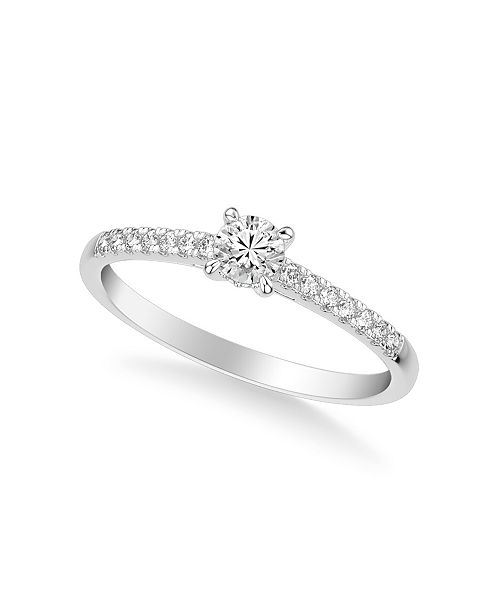 Macy S Diamond Engagement Ring And Bridal Set In 14k White Yellow Or Rose Gold Reviews Rings Jewelry Watches Macy S