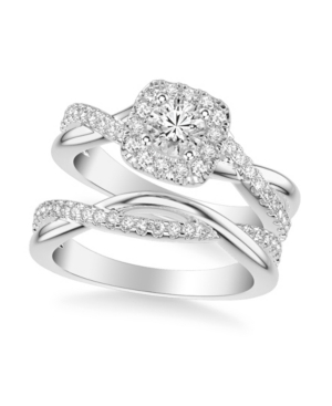 image of Diamond Halo Bridal Set (1 ct. t.w.) in 14k White, Rose or Yellow Gold