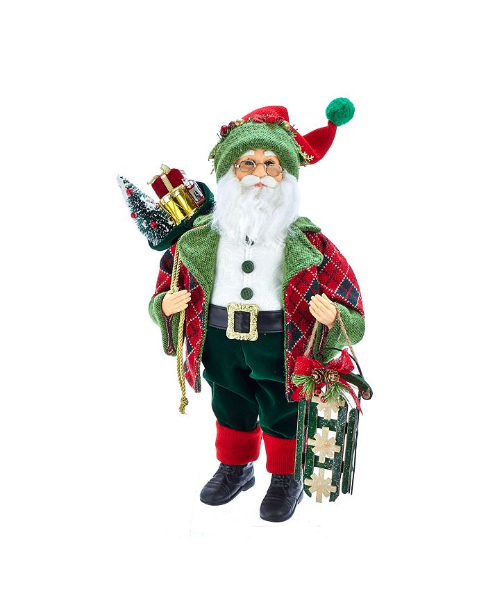 Kurt Adler 18-Inch Kringle Klaus Red and Green Santa and Gifts - Macy's