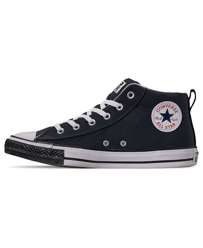 Converse Men's Chuck Taylor Street Mid Black Toe Casual Sneakers from ...