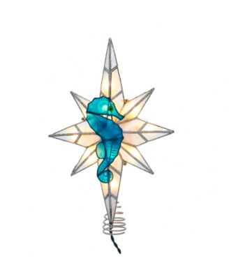 Kurt Adler - 10-Light Capiz Bethleham Star with Seahorse Treetop