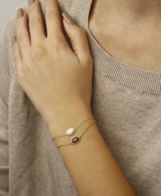 Gemstone Twist Gallery Bracelet in 14k Yellow Gold (Available in Opal, Peridot, Blue Topaz, Amethyst, Garnet & Citrine)