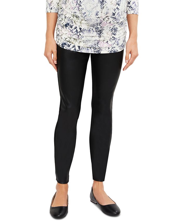 Jessica Simpson Skinny Faux-Leather Maternity Pants - Macy's