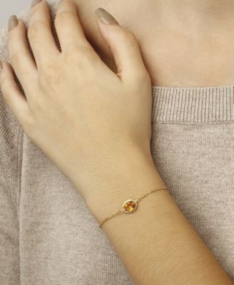 Gemstone Twist Gallery Bracelet in 14k Yellow Gold (Available in Opal, Peridot, Blue Topaz, Amethyst, Garnet & Citrine)