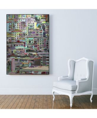 Giant Art 32" x 24" Stack IV Art Block Framed Canvas