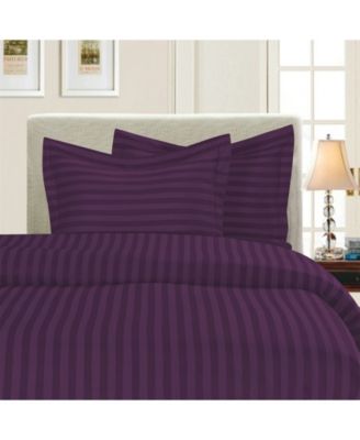 Elegant Comfort Luxurious Stripe Wrinkle Free Duvet Cover Sets Bedding In Brown