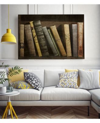 14" x 11" Vintage Like Book Collection II Museum Mounted Canvas Print