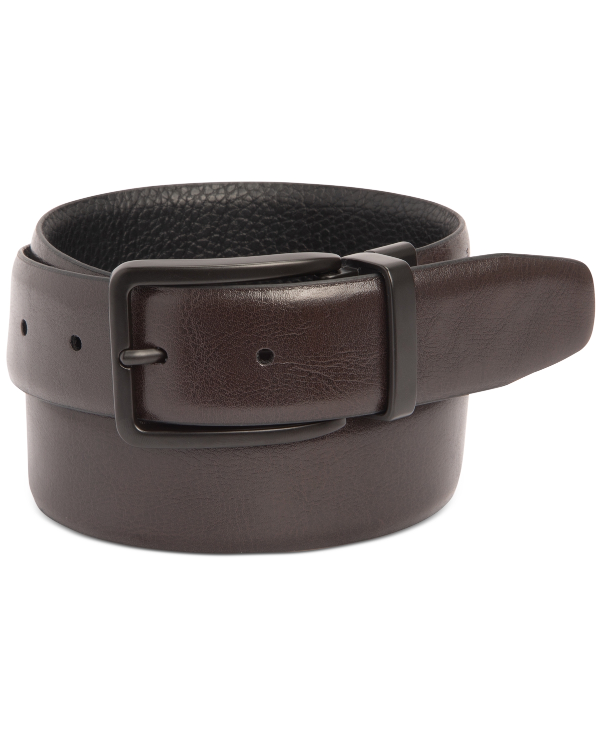 Kenneth Cole Reaction Men's Stretch Reversible Faux-Leather Belt -brown