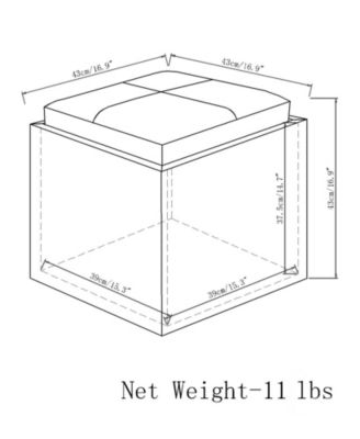 Rockwood Contemporary Square Cube Storage Ottoman