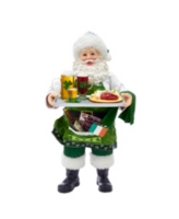 Kurt Adler 10.5-Inch Fabriche Musical Irish Chef Santa