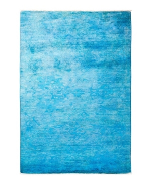 Adorn Hand Woven Rugs Closeout!  One Of A Kind Ooak1928 Turquoise 4'2" X 6'3" Area Rug In Capri