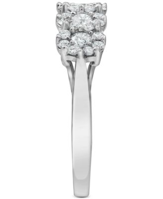 Lab-Created Diamond Horizontal Cluster Statement Ring (1 ct. t.w.) in Sterling Silver
