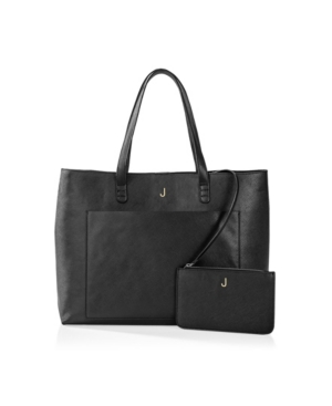 Cathy's Concepts Personalized Vegan Saffiano Leather Tote And Clutch Set