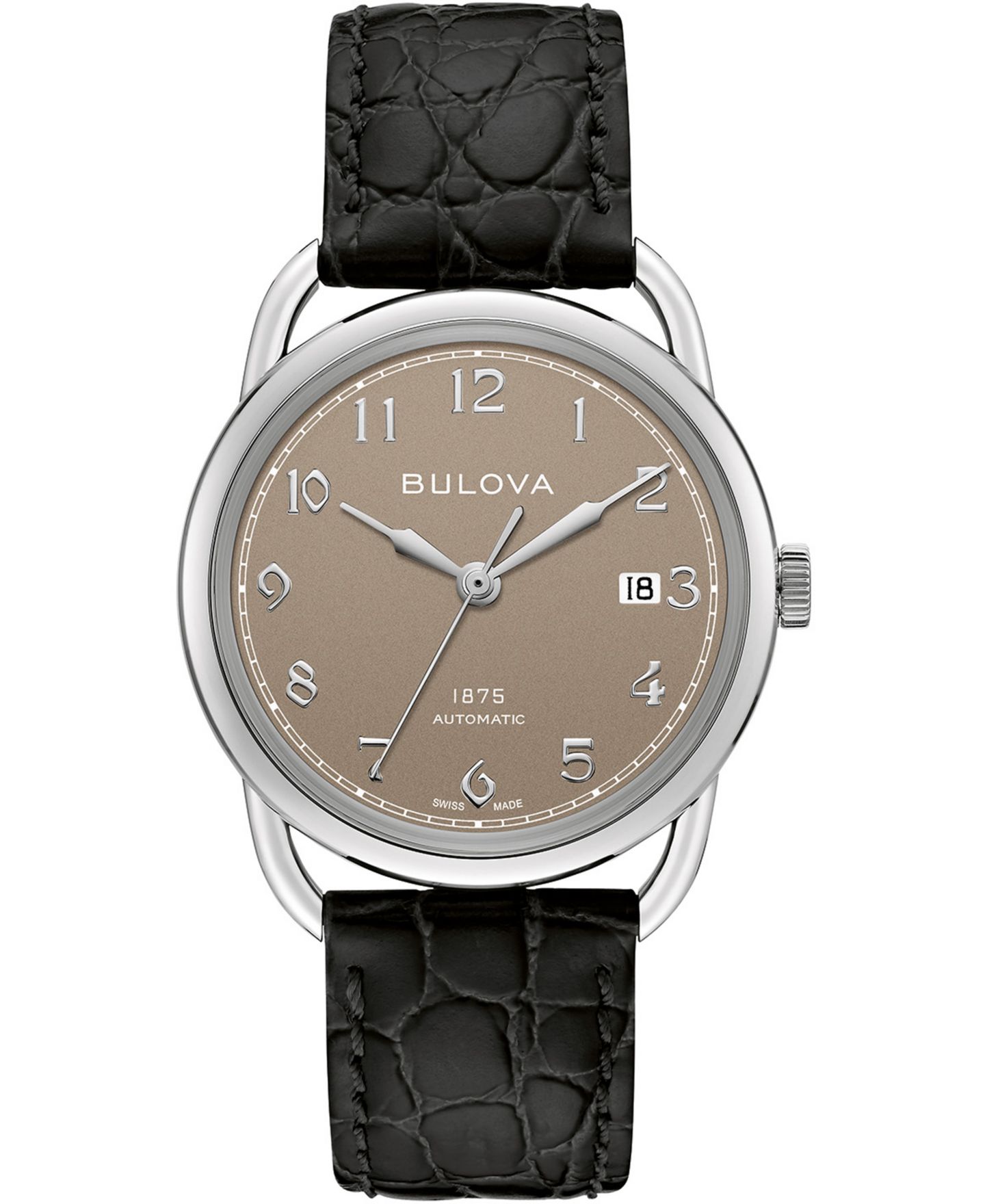 Мужские часы Bulova Limited Edition Swiss Automatic Joseph Black Leather Strap Watch 38.5mm — фото 1