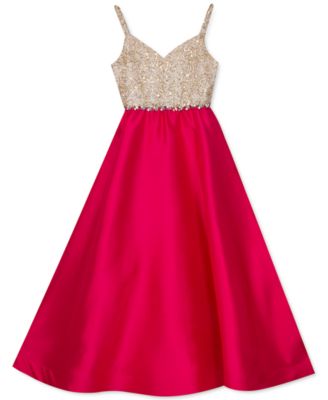 macys girls red dress