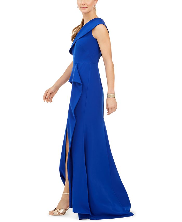 Vince Camuto One-Shoulder Peplum Gown - Macy's