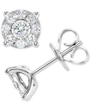 image of Diamond Halo Stud Earrings (1/2 ct. t.w.) in 14k White Gold