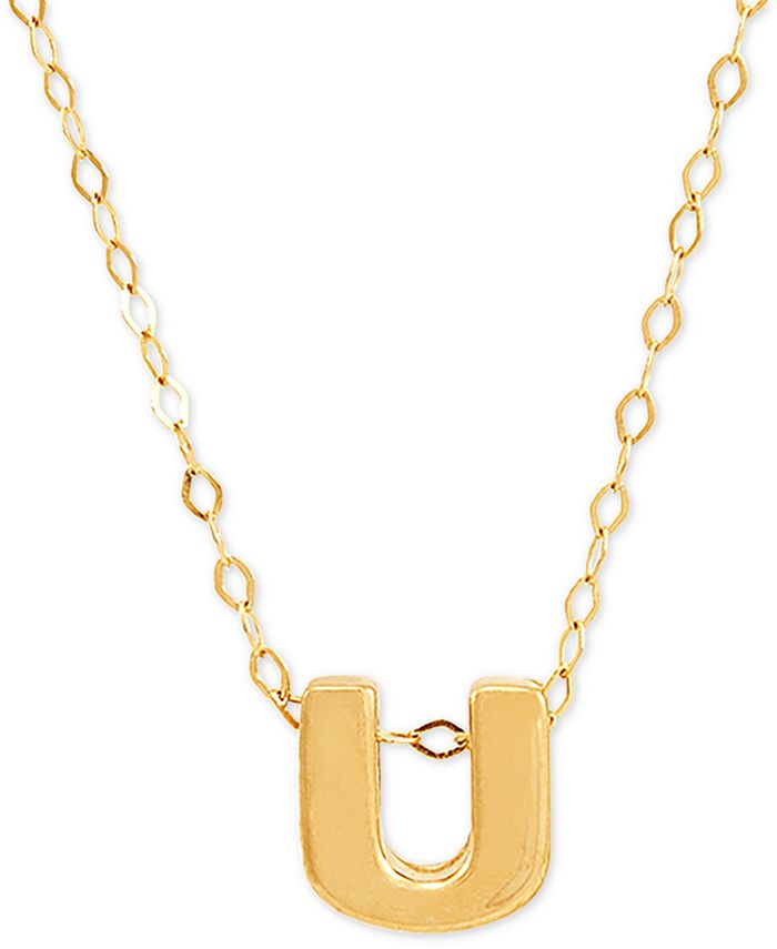 Macy's - Block Initial 18" Pendant Necklace in 10k Gold
